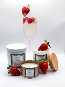 Champagne & Strawberries Handmade Soy Wax Candle - alittlernrcompany